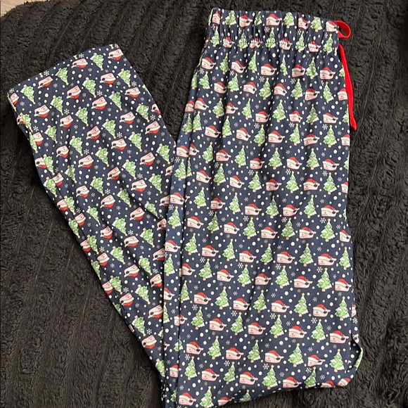 Vineyard Vines Blue Pajama Bottoms with Snowman Print - Picture 1 of 4